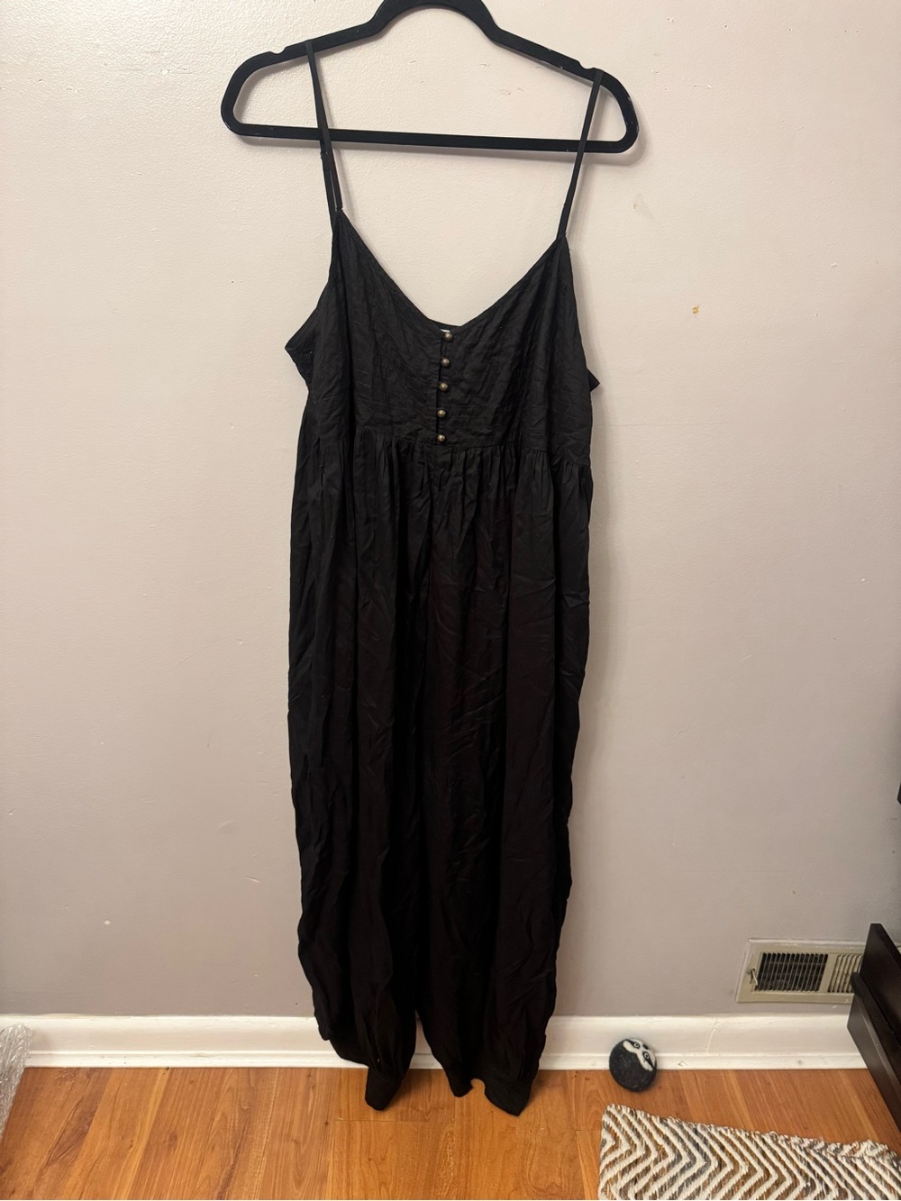 Anthropologie Black Spaghetti-Strap Harem Jumpsuit - Picture 2 of 8